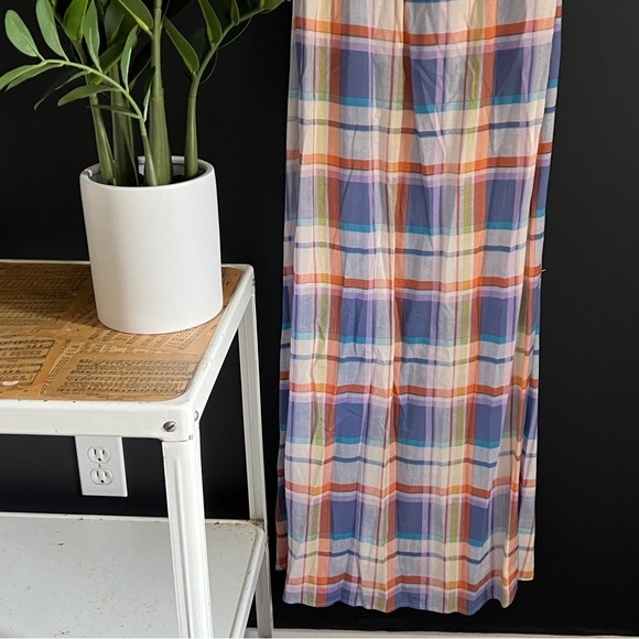 TYLHO Plaid Colorful Maxi Button Up Shirt Dress S - Picture 12 of 13